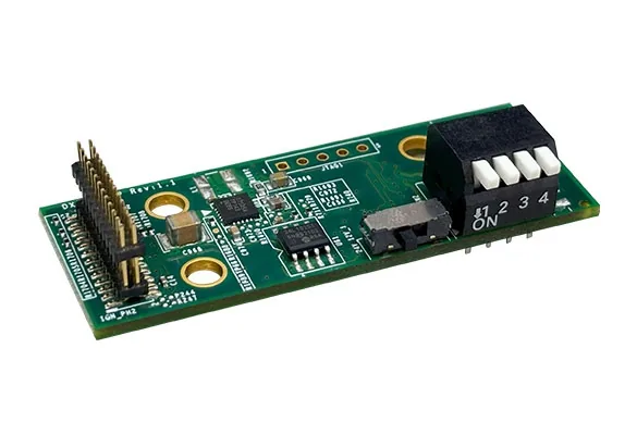 Module Cincoze CFM-IGN02 bo mạch nhỏ có công tắc DIP bốn vị trí để chọn điện áp 12 V hoặc 24 V