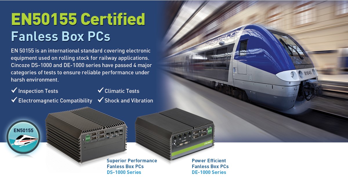 DS-1000 Series & DE-1000 Series được chứng nhận EN50155